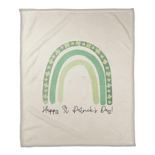 St. Patrick's Day Rainbow 50" x 60" Coral Fleece Blanket